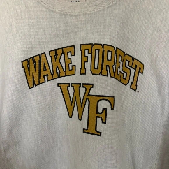 Champion Youth Large Reverse Weave Wake Forest University Sweatshirt Grey - Picture 2 of 4